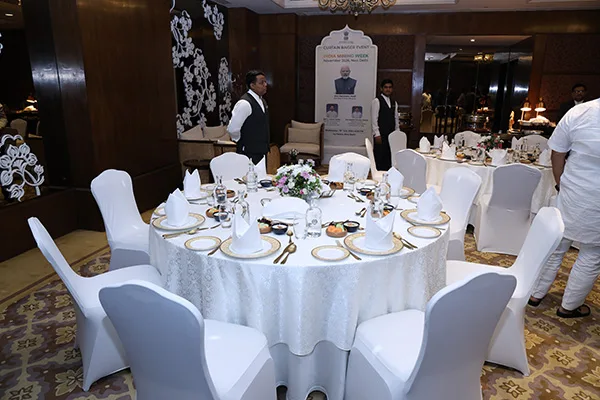 Guests networking at the gala dinner