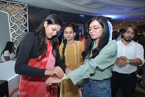 Delegates registering at the India Mining Week exhibition
